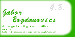 gabor bogdanovics business card